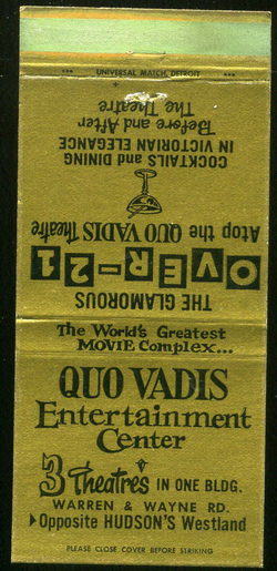 Quo Vadis Theatre - Matchbook (newer photo)